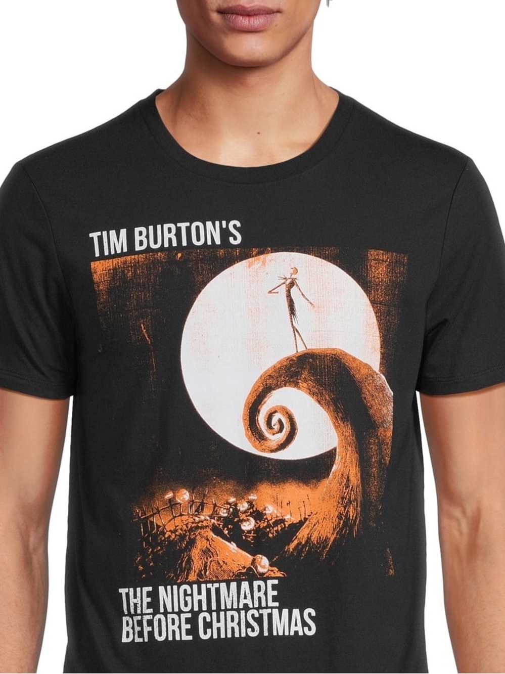 Tim Burton's The Nightmare Before Christmas classic black graphic tee